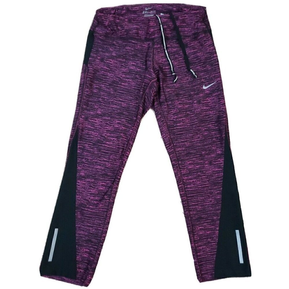 Nike Dri-Fit ~Woman Size S~ Training Pink/Black Tights Yoga Pants Stretch Pocket